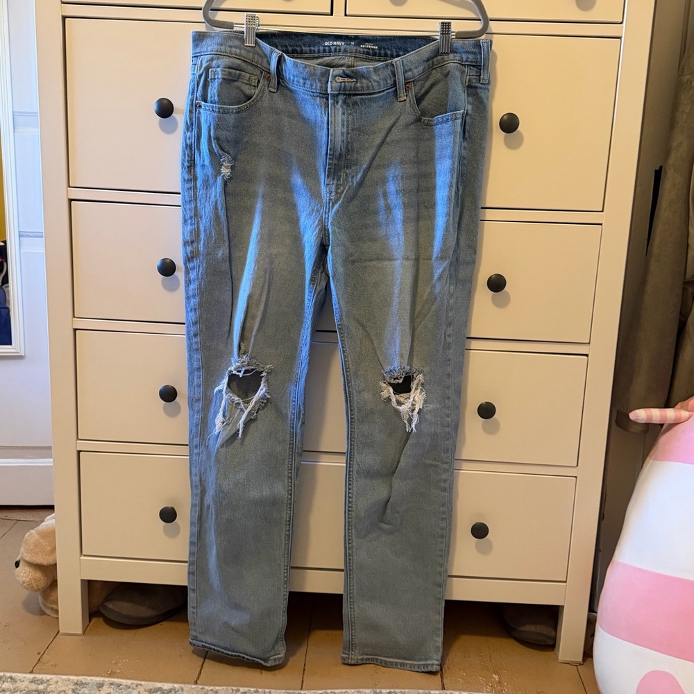 Mid Rise Boyfriend Medium Wash Denim Jeans